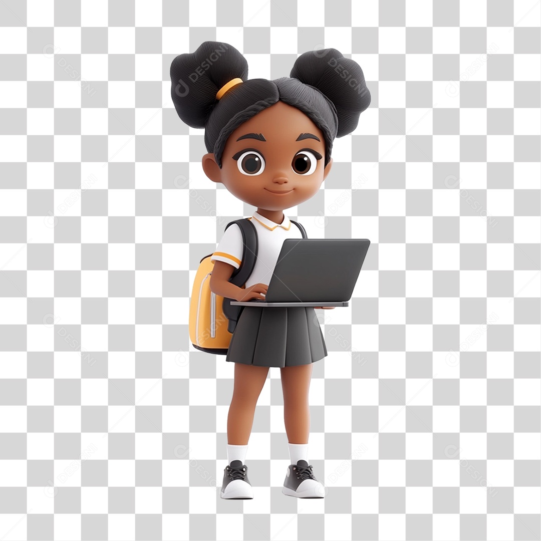 Personagem Menina Estudante PNG Transparente