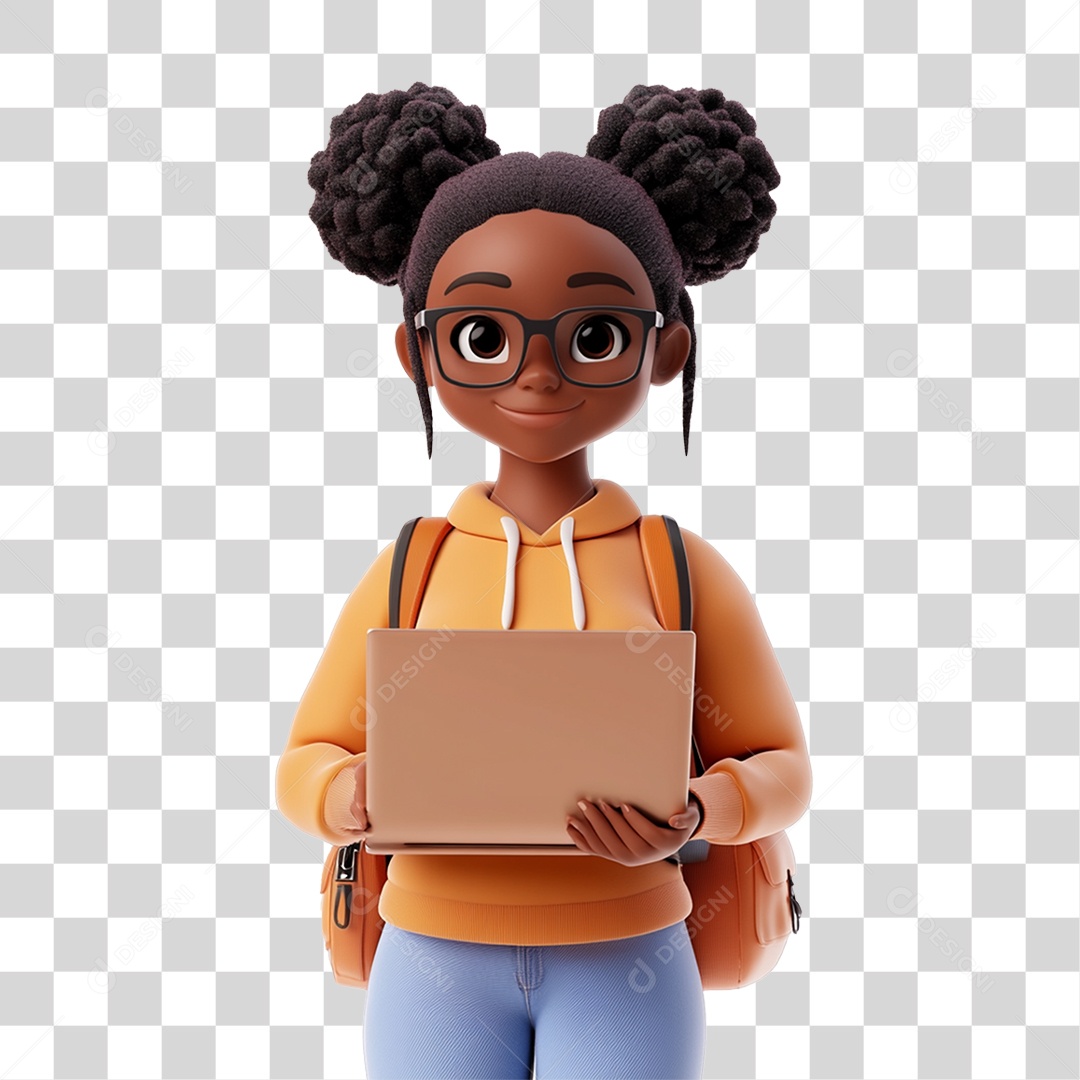 Personagem Menina Estudante PNG Transparente
