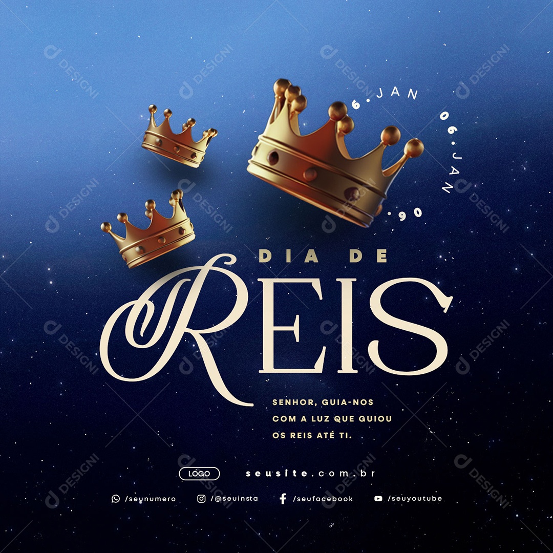 Dia de Reis 06 de Janeiro Social Media PSD Editável