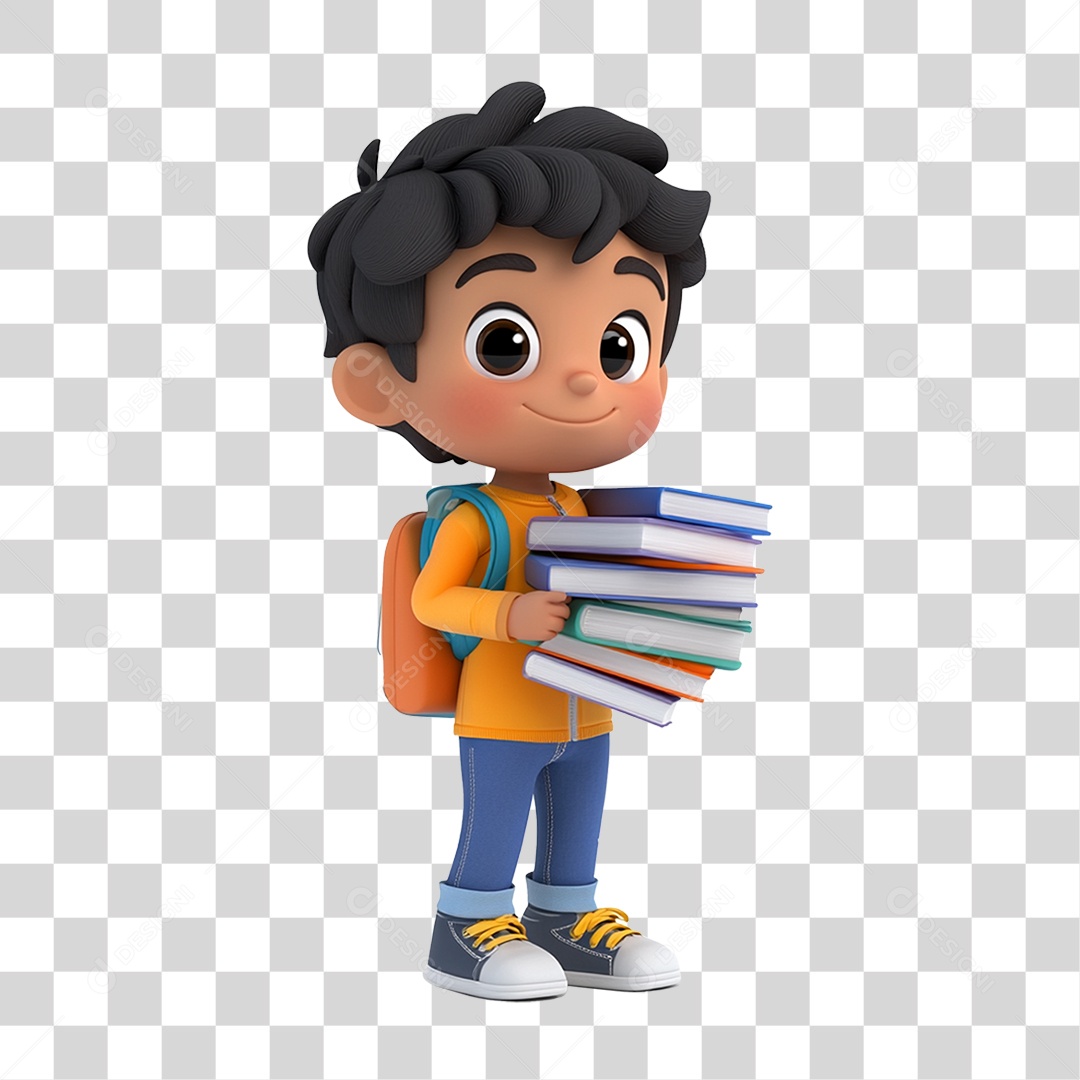 Personagem Menino Estudante PNG Transparente