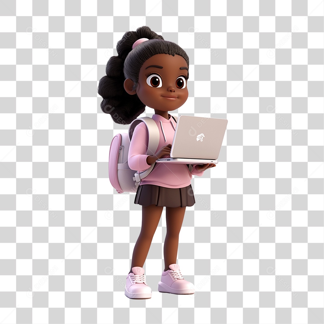 Personagem Menina Estudante PNG Transparente
