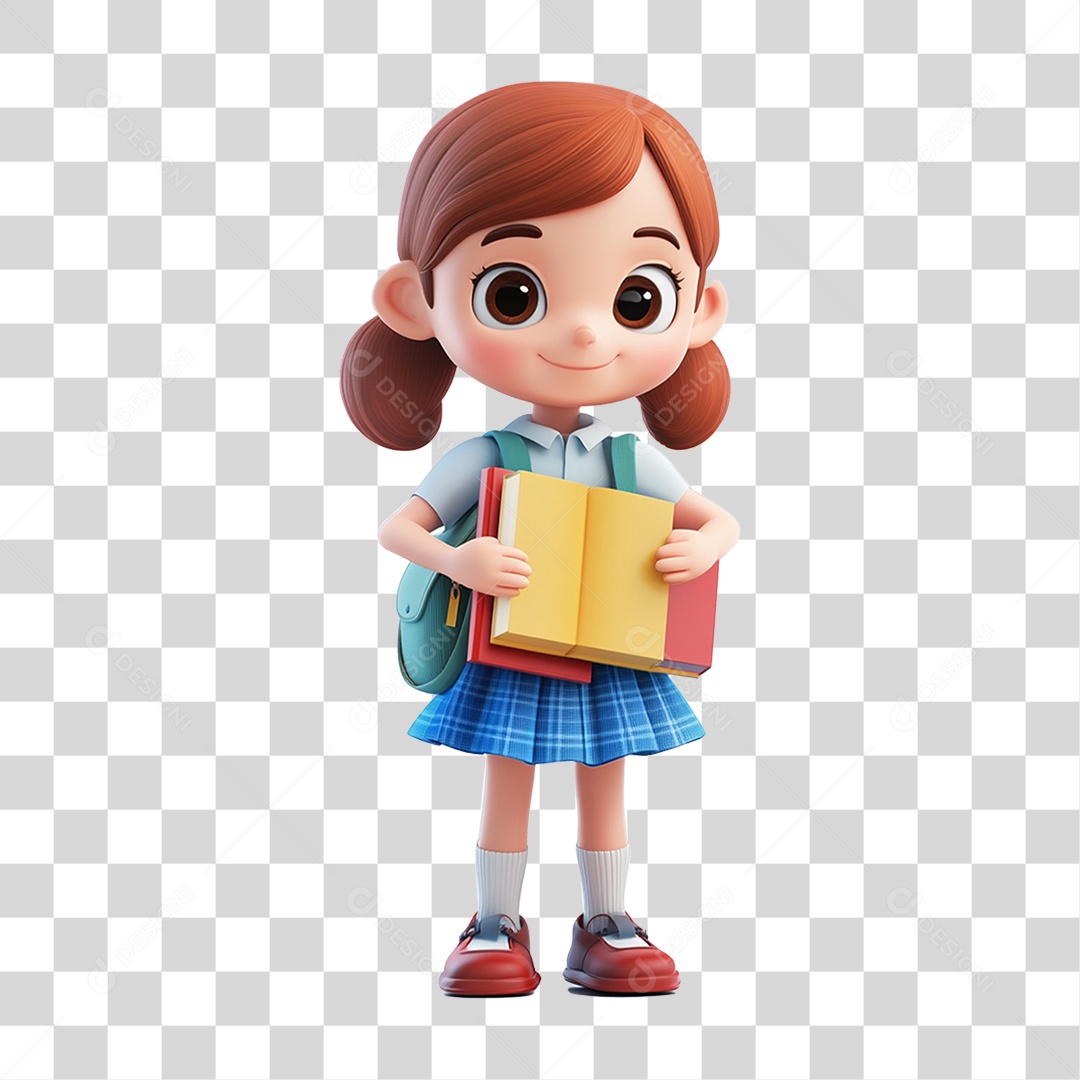 Personagem Menina Estudante PNG Transparente