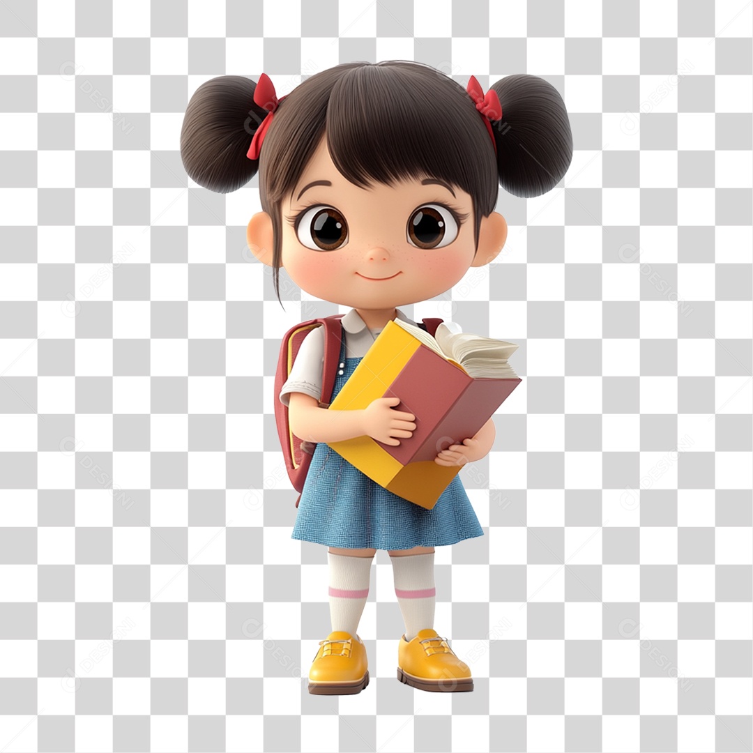 Personagem Menina Estudante PNG Transparente