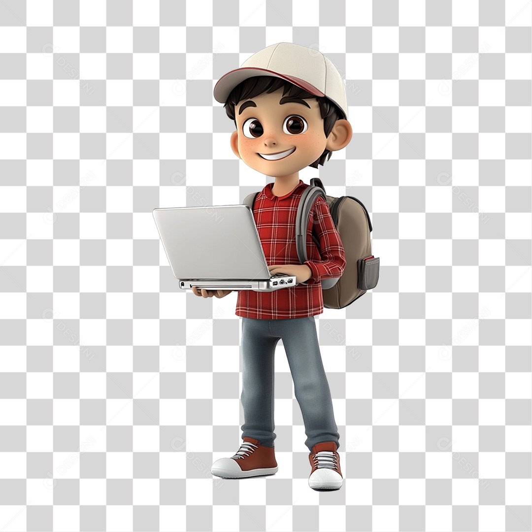 Personagem Menino Estudante PNG Transparente