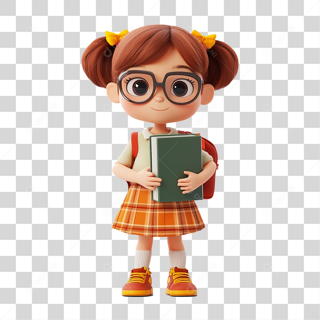Personagem Menina Estudante PNG Transparente