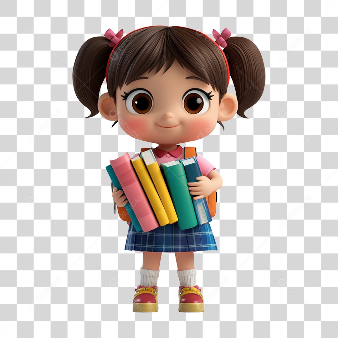 Personagem Menina Estudante PNG Transparente