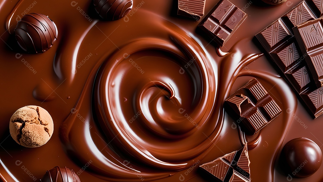 Bombom ao chocolate derretido