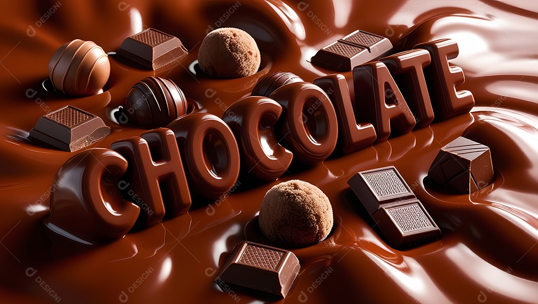 Chocolate derretido com bombons