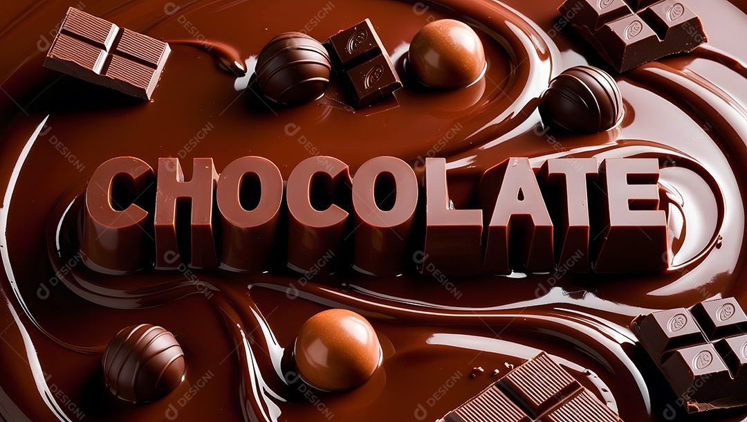 Chocolate derretido com bombons