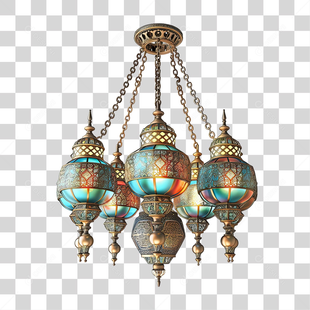 Luminária de Vidro Cores Desenhos PNG Transparente