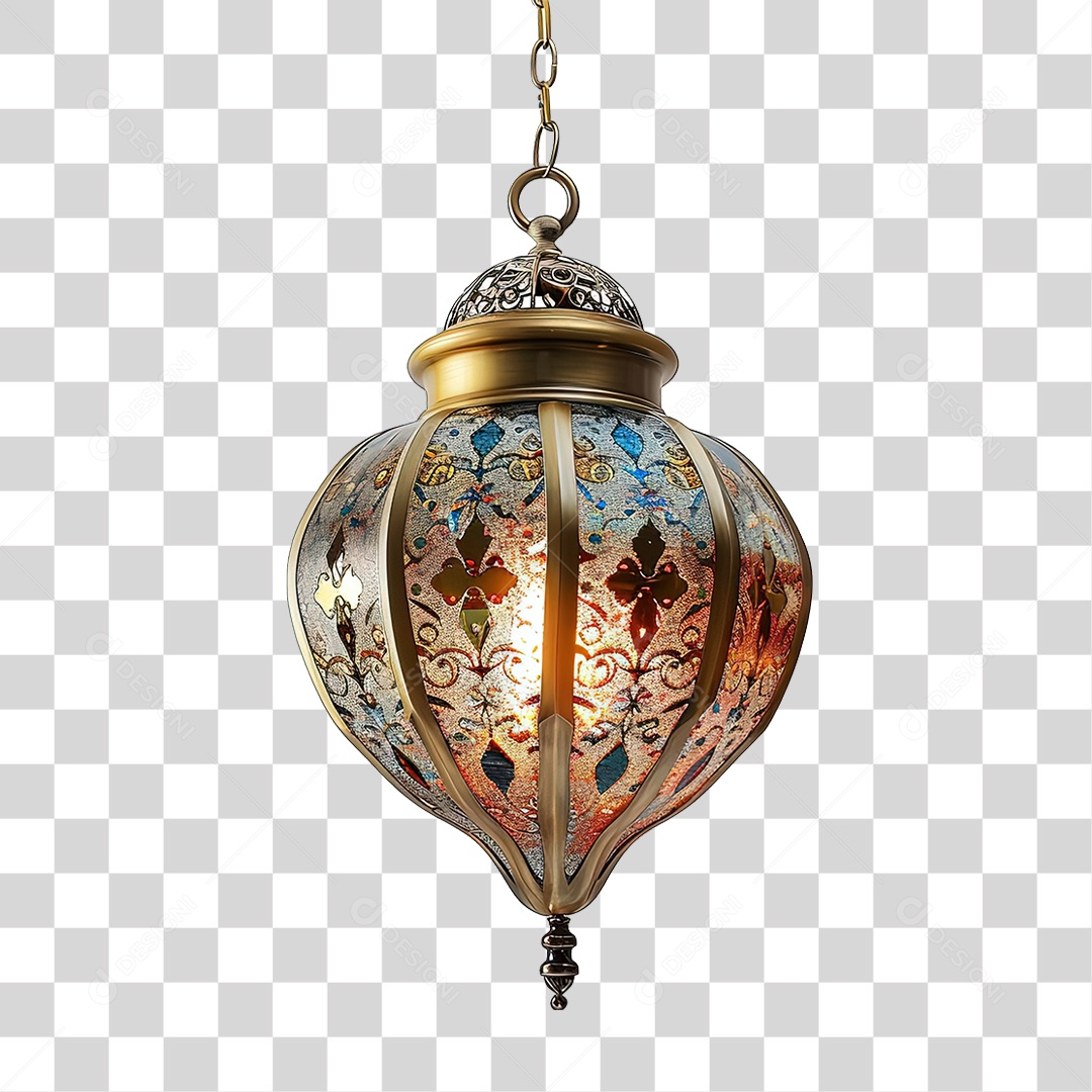 Luminária de Vidro Cores Desenhos PNG Transparente