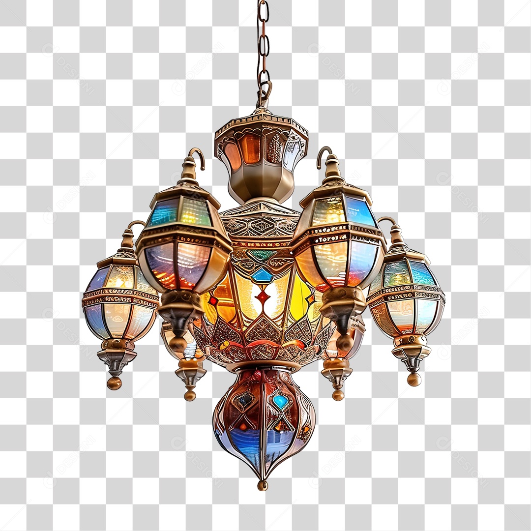 Luminária de Vidro Cores Desenhos PNG Transparente
