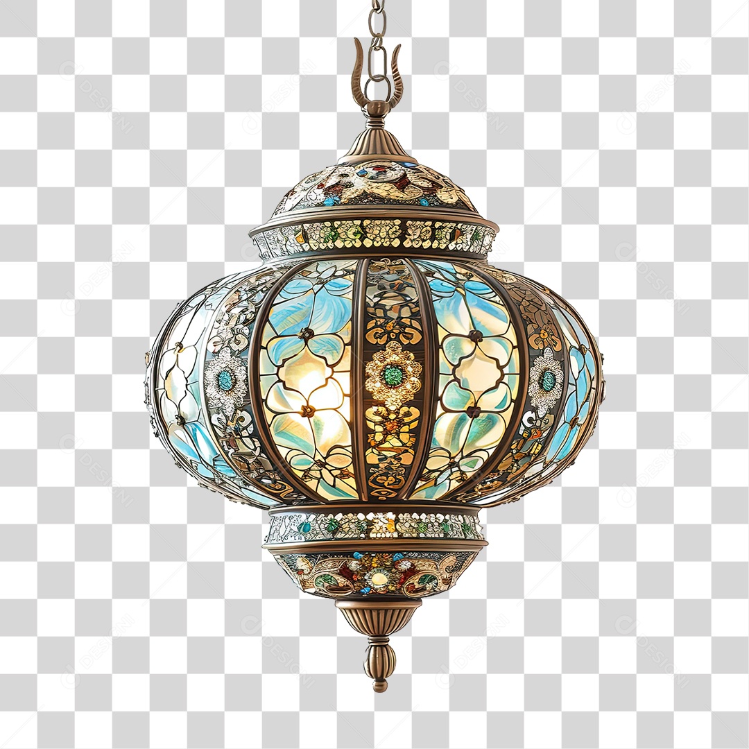 Luminária de Vidro Cores Desenhos PNG Transparente