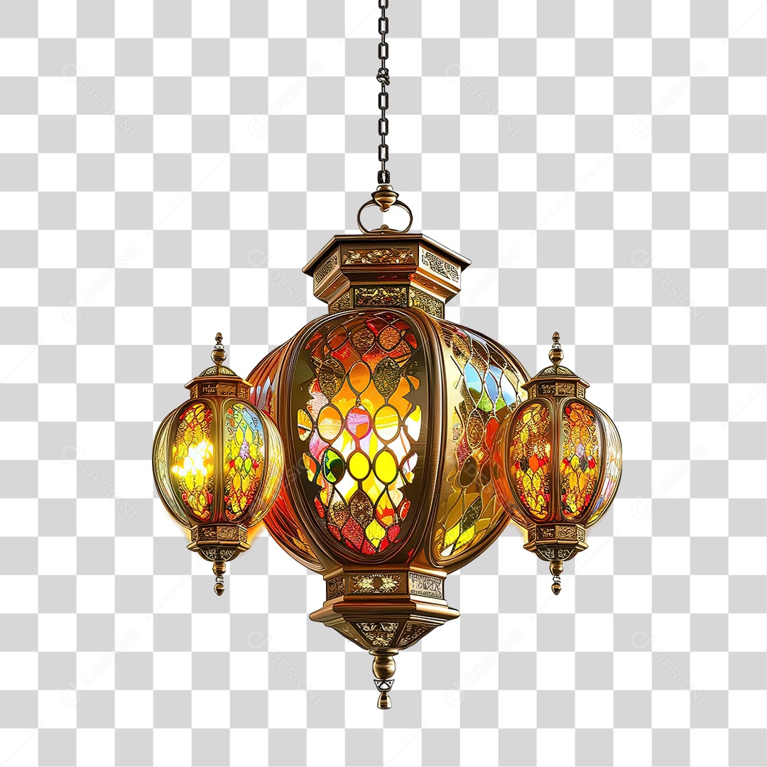 Luminária de Vidro Cores Desenhos PNG Transparente