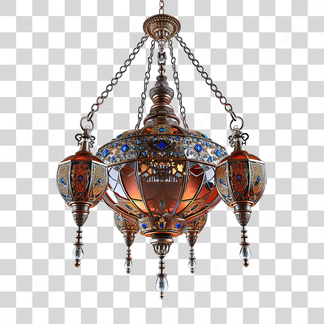 Luminária de Vidro Cores Desenhos PNG Transparente