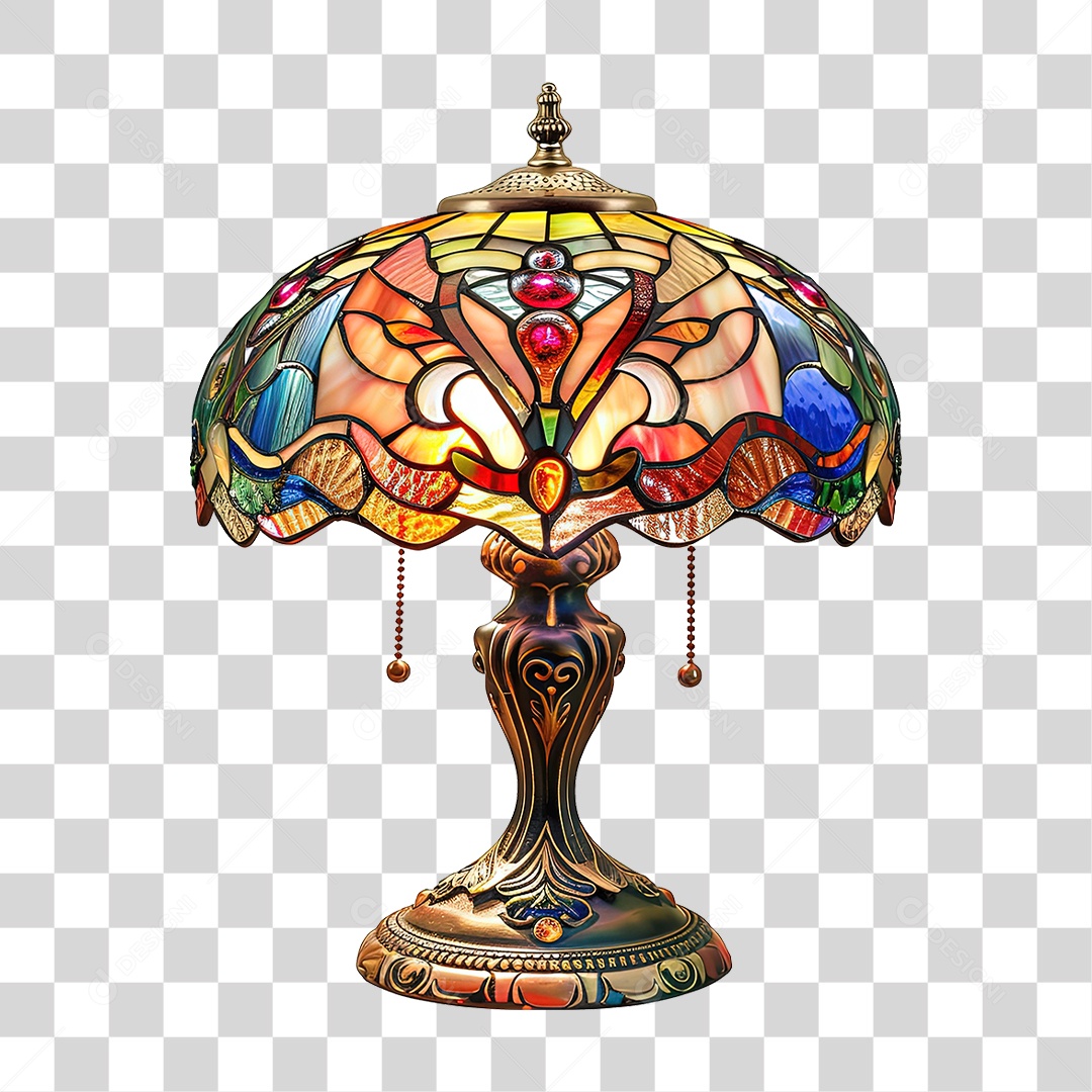 Luminária de Vidro Cores Desenhos PNG Transparente