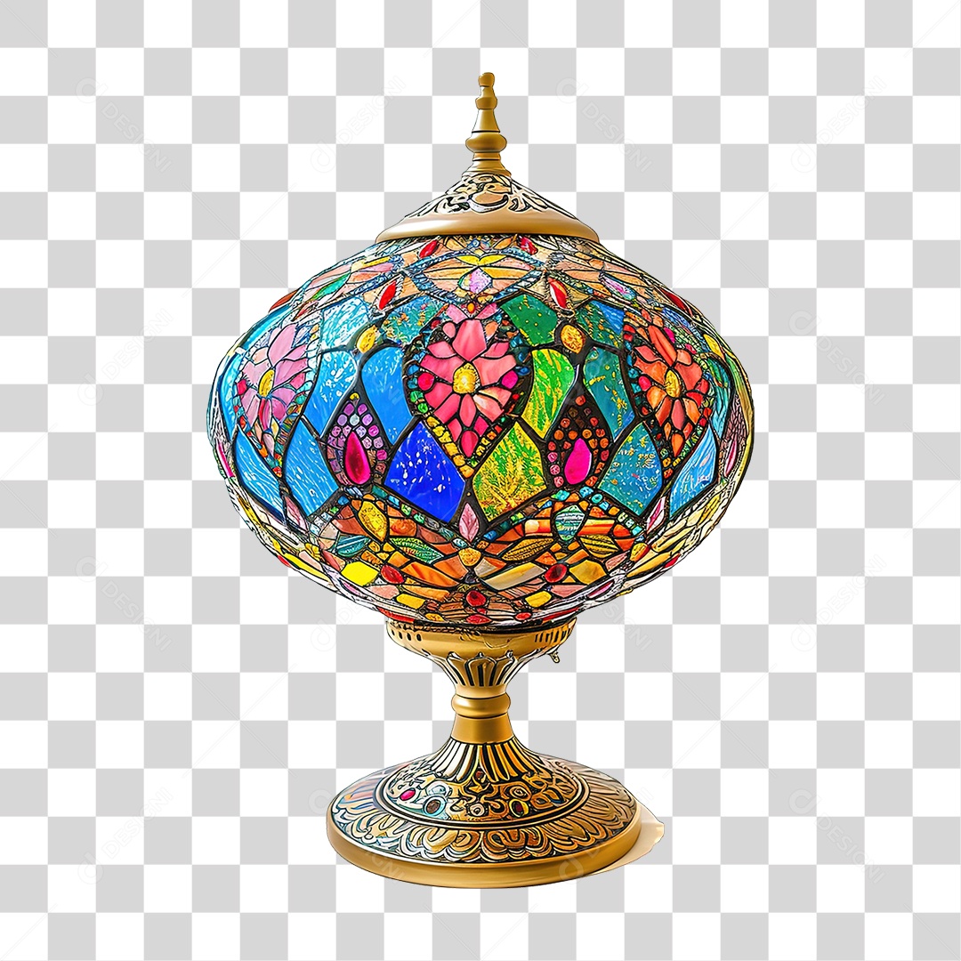 Luminária de Vidro Cores Desenhos PNG Transparente