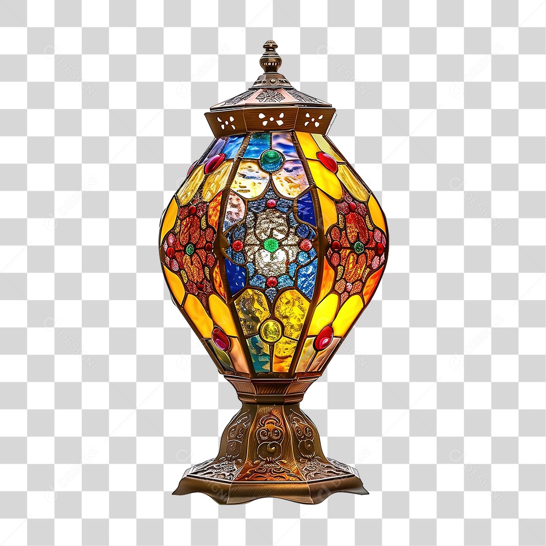 Luminária de Vidro Cores Desenhos PNG Transparente