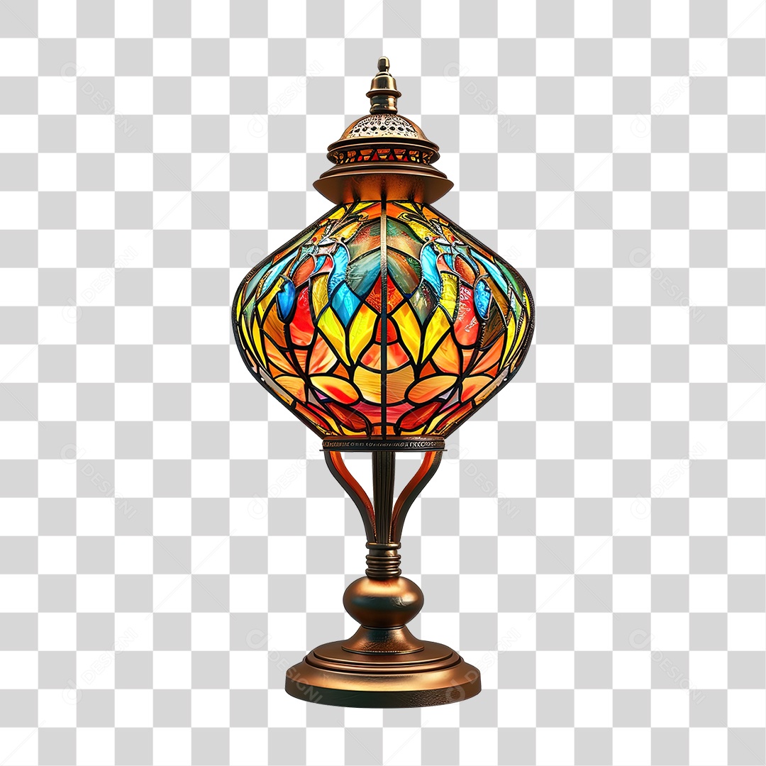 Luminária de Vidro Cores Desenhos PNG Transparente