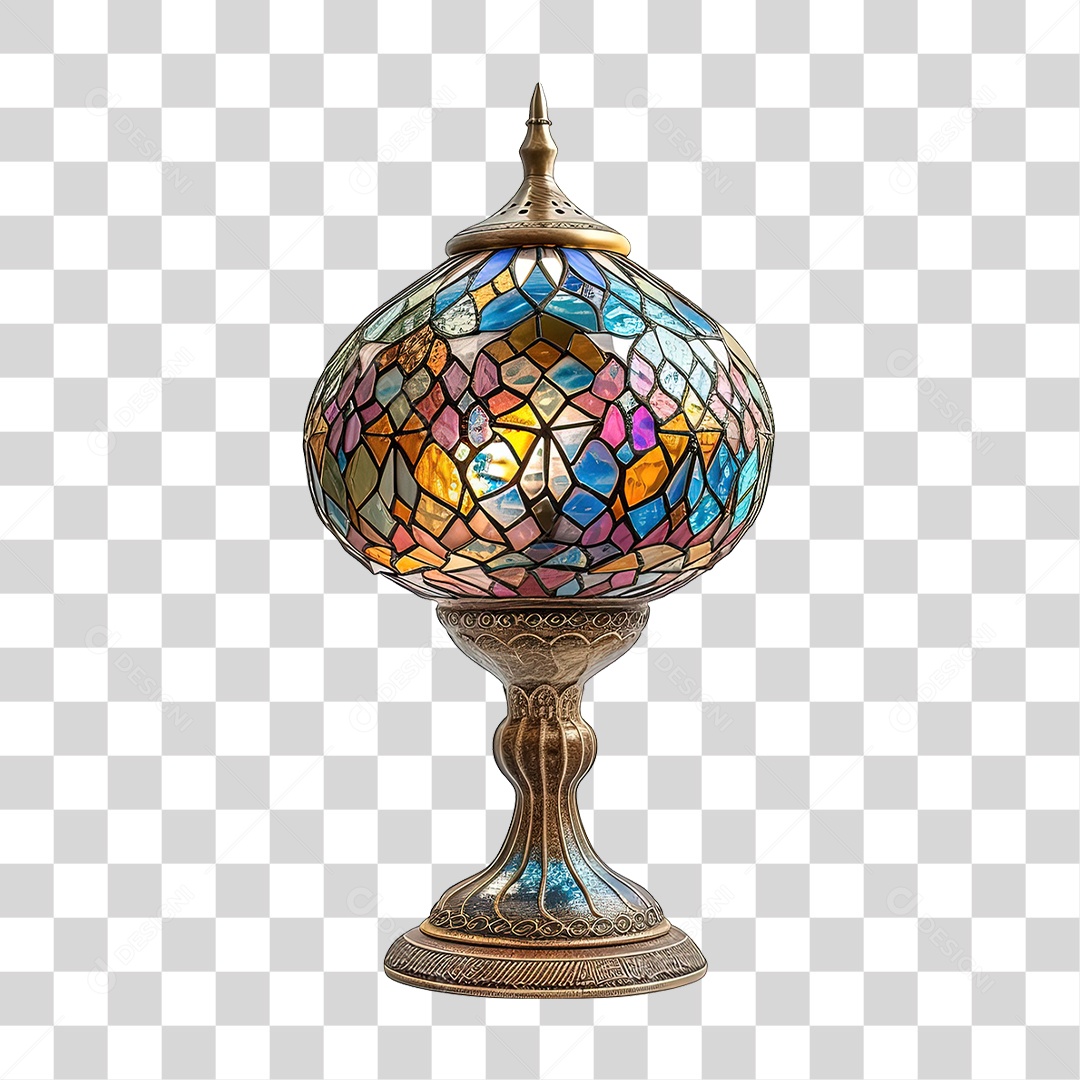 Luminária de Vidro Cores Desenhos PNG Transparente