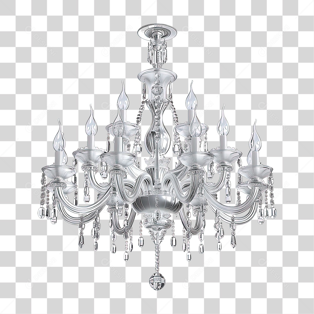 Lustre de Cristal Luxuoso PNG Transparente
