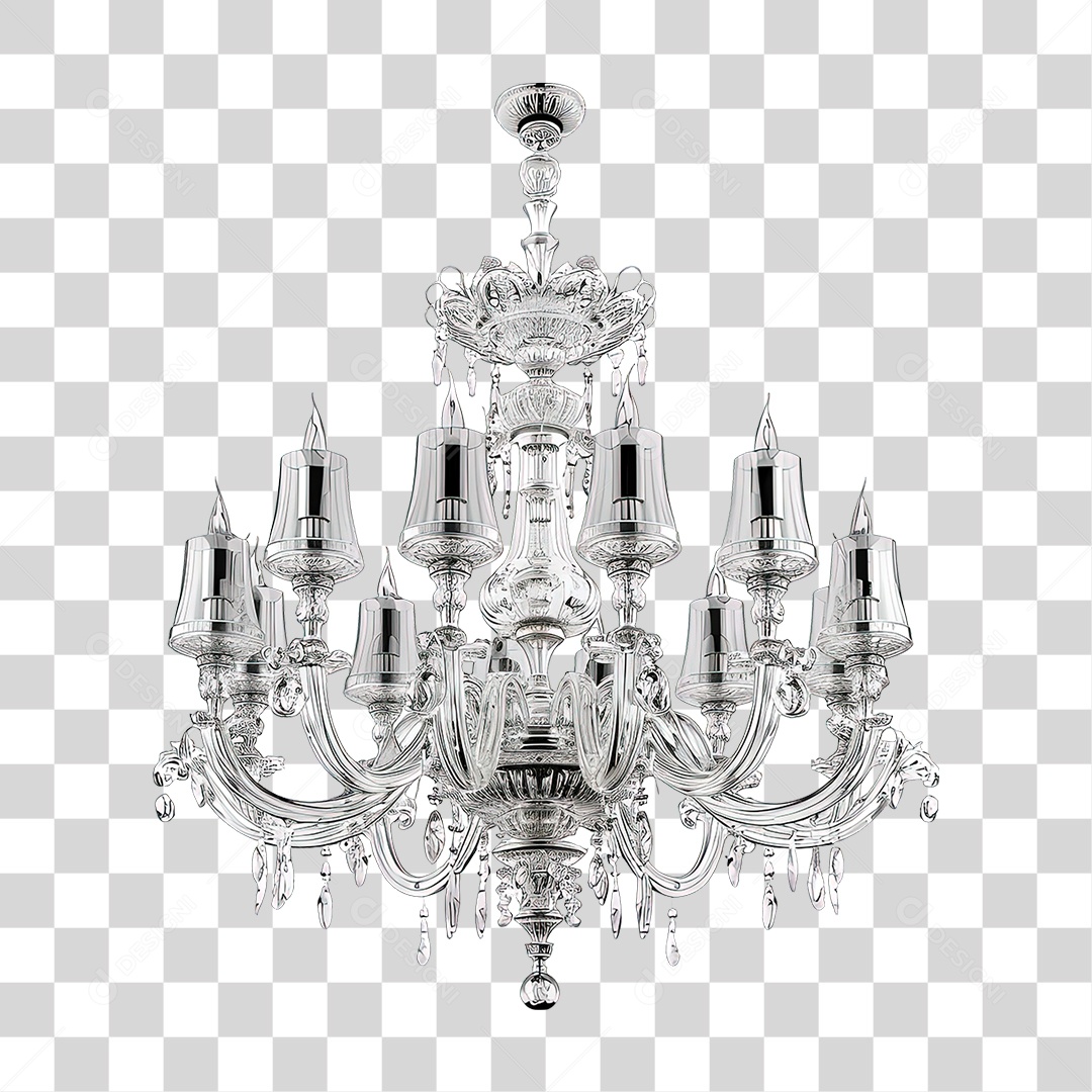 Lustre de Cristal Luxuoso PNG Transparente