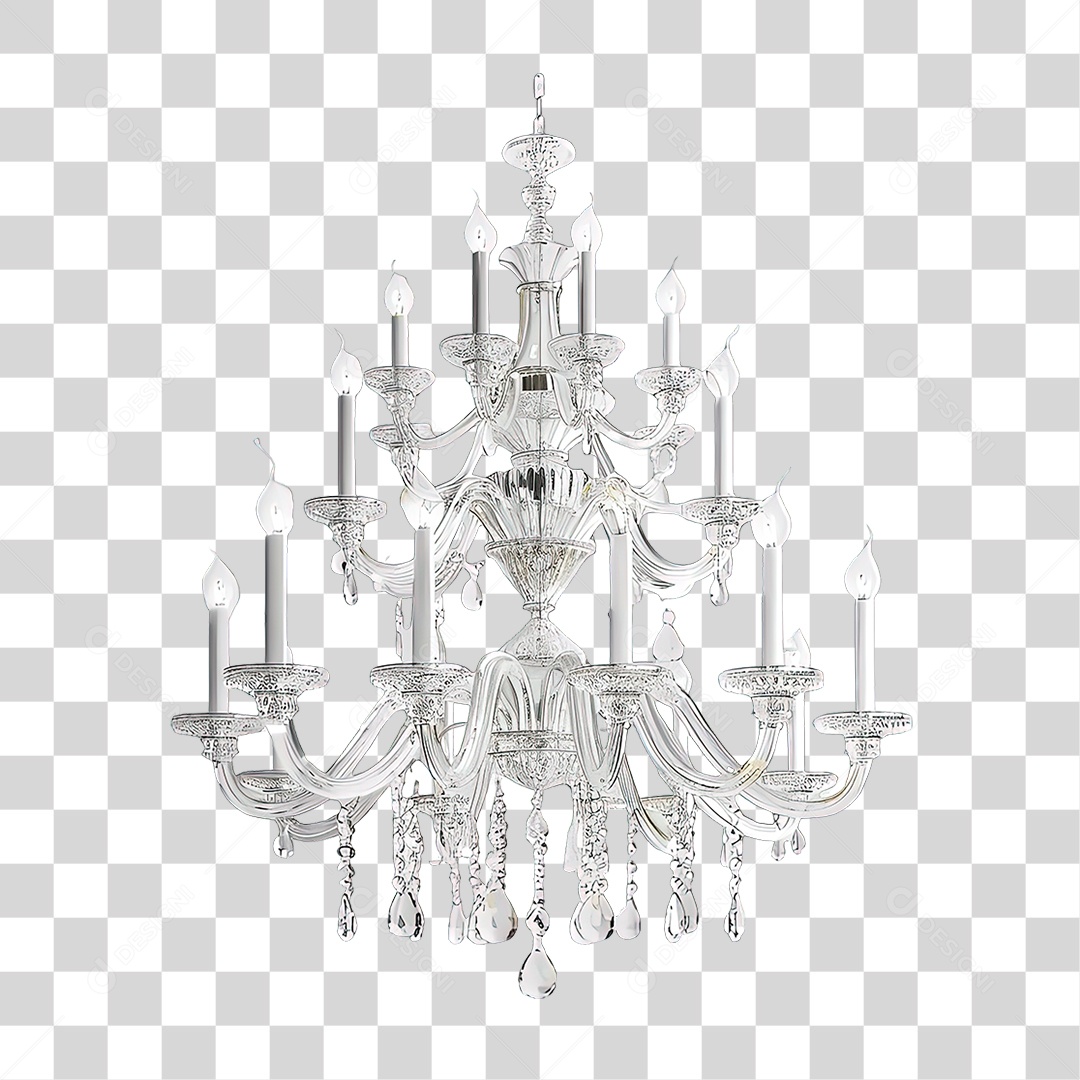 Lustre de Cristal Luxuoso PNG Transparente