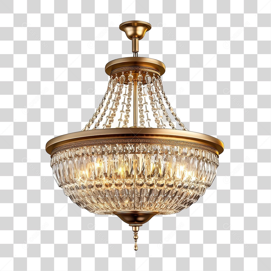 Lustre de Cristal Luxuoso PNG Transparente