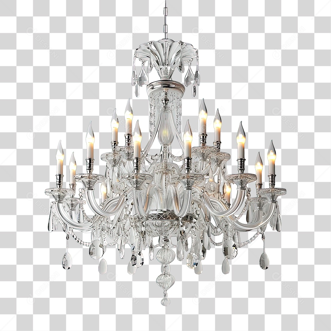 Lustre de Cristal Luxuoso PNG Transparente
