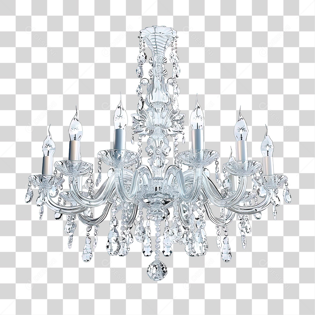 Lustre de Cristal Luxuoso PNG Transparente