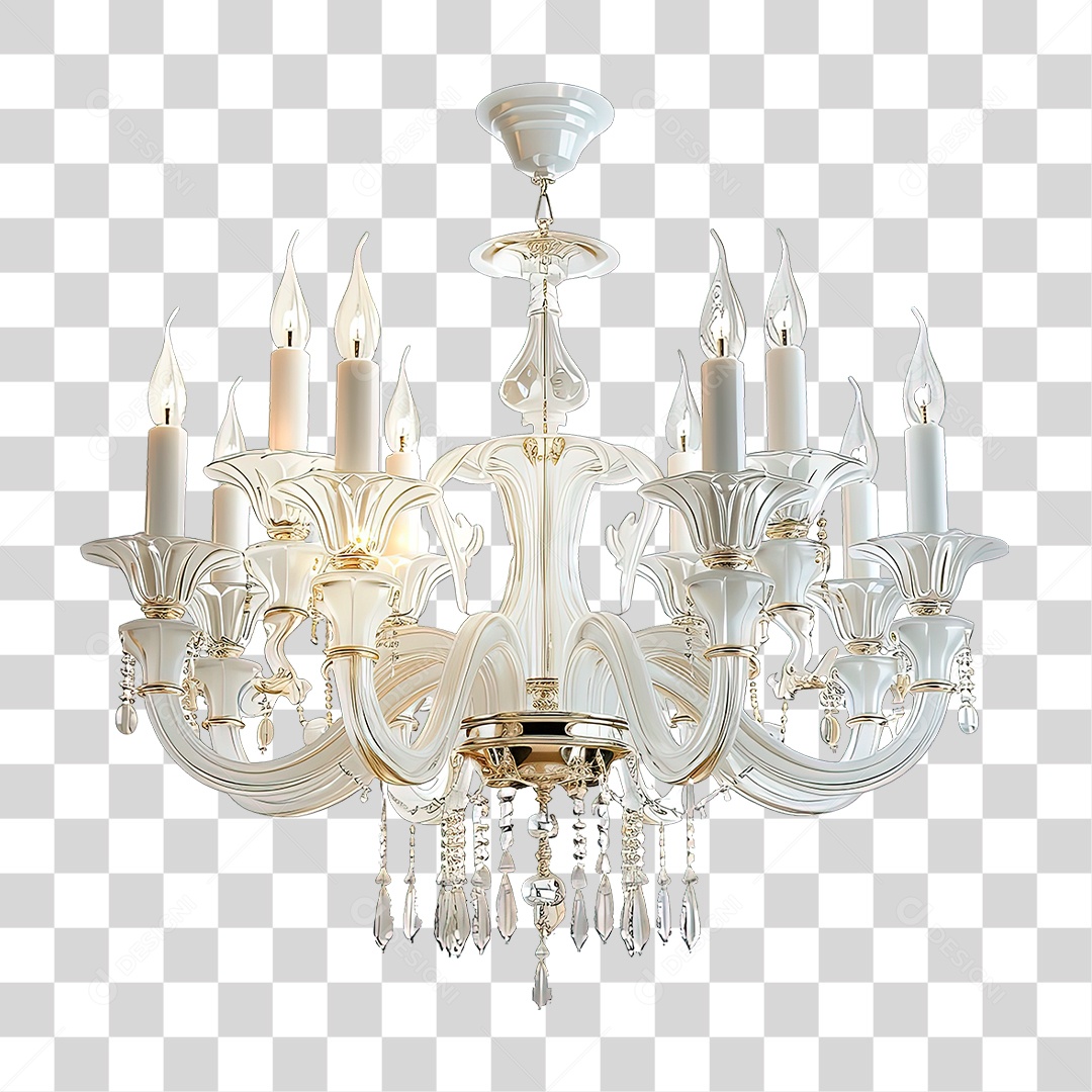 Lustre de Cristal Luxuoso PNG Transparente