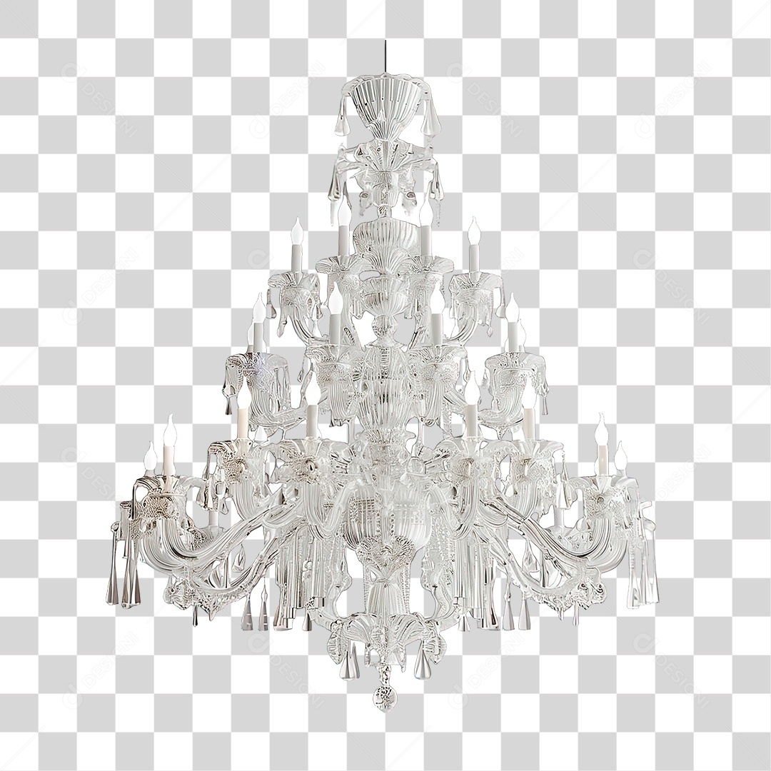 Lustre de Cristal Luxuoso PNG Transparente