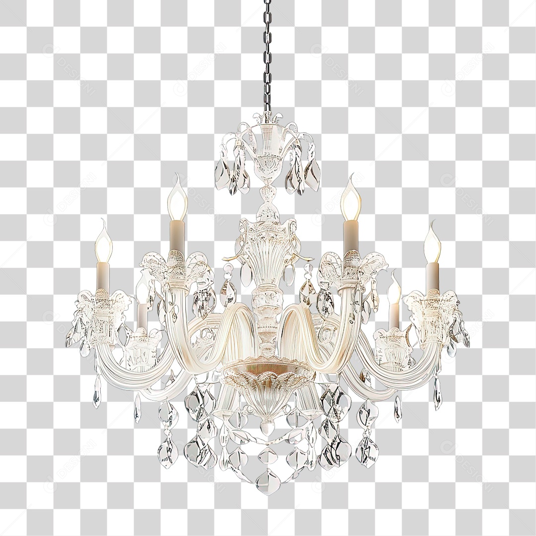 Lustre de Cristal Luxuoso PNG Transparente