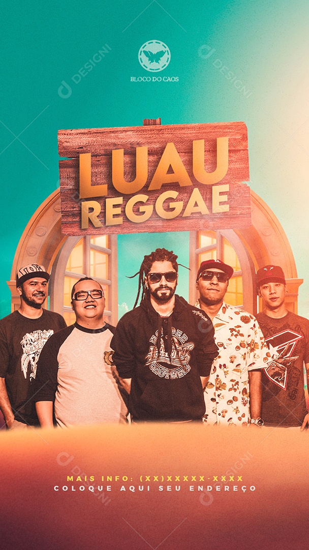 Story Flyer Shows Luau Reggae Social Media PSD Editável
