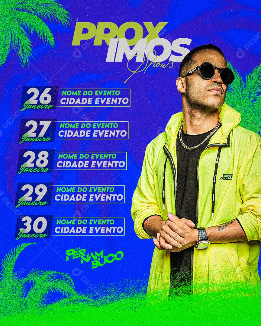 Flyer Agenda de Shows Social Media PSD Editável