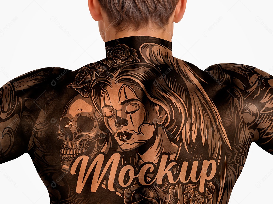 Tatuagem nas Costa Mockup PSD Editável