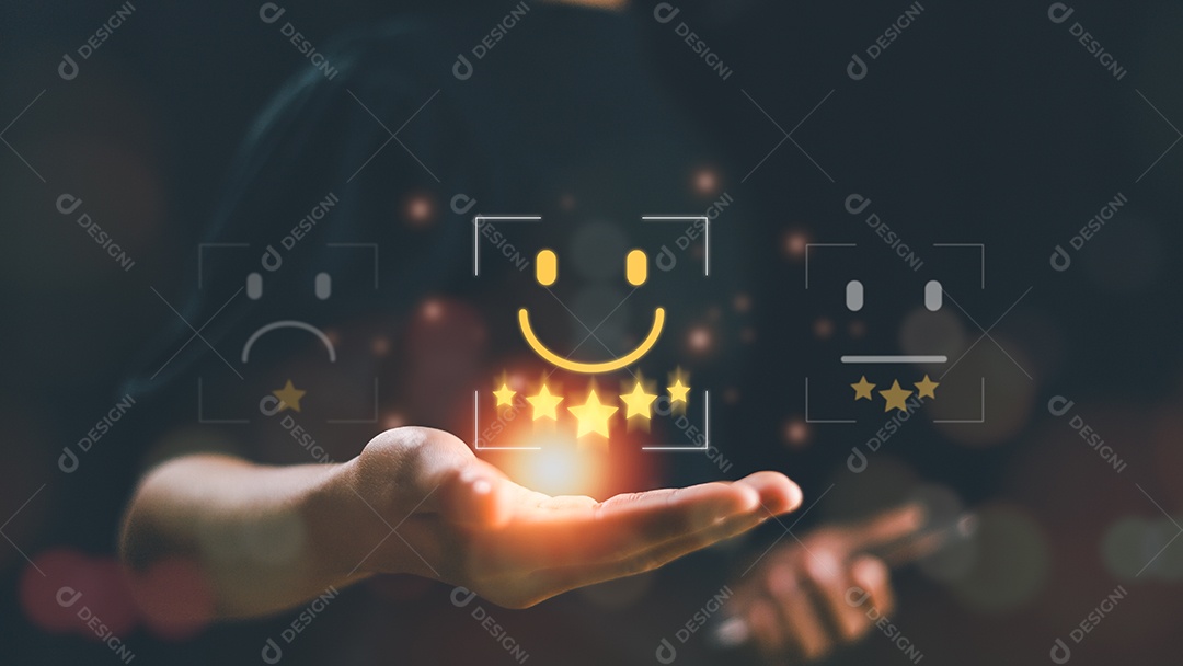 O empresário avaliam suas excelentes satisfação