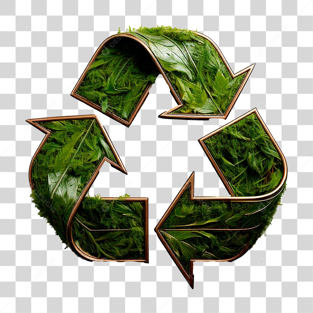 Elemento 3D Símbolo de Sustentabilidade PNG Transparente