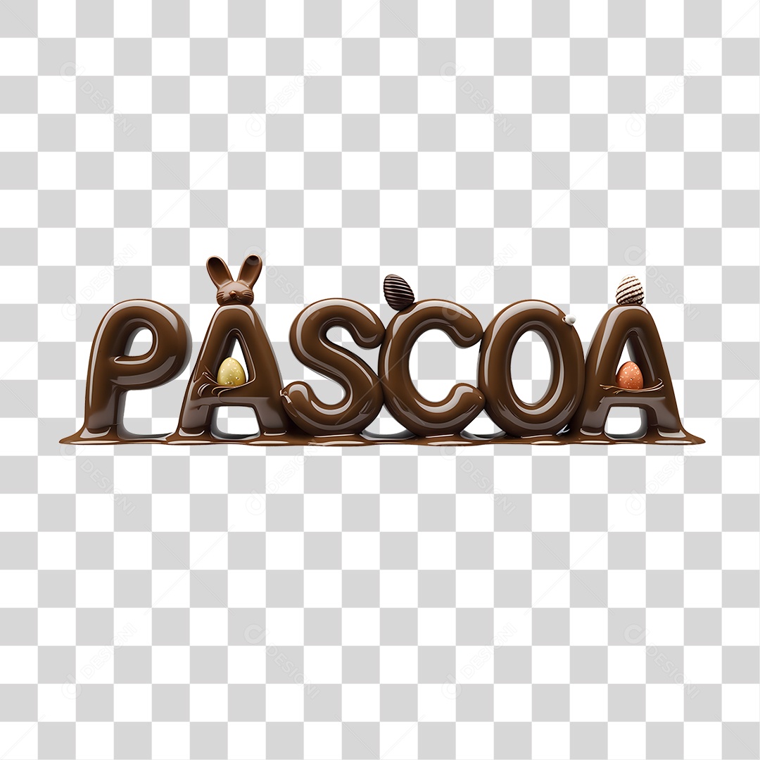 Páscoa Letras de Chocolate PNG Transparente