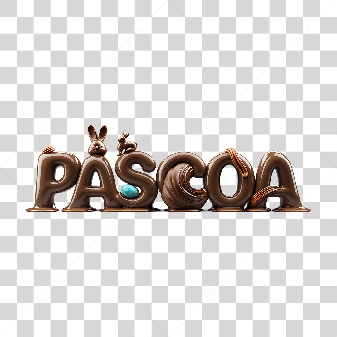 Páscoa Letras de Chocolate PNG Transparente