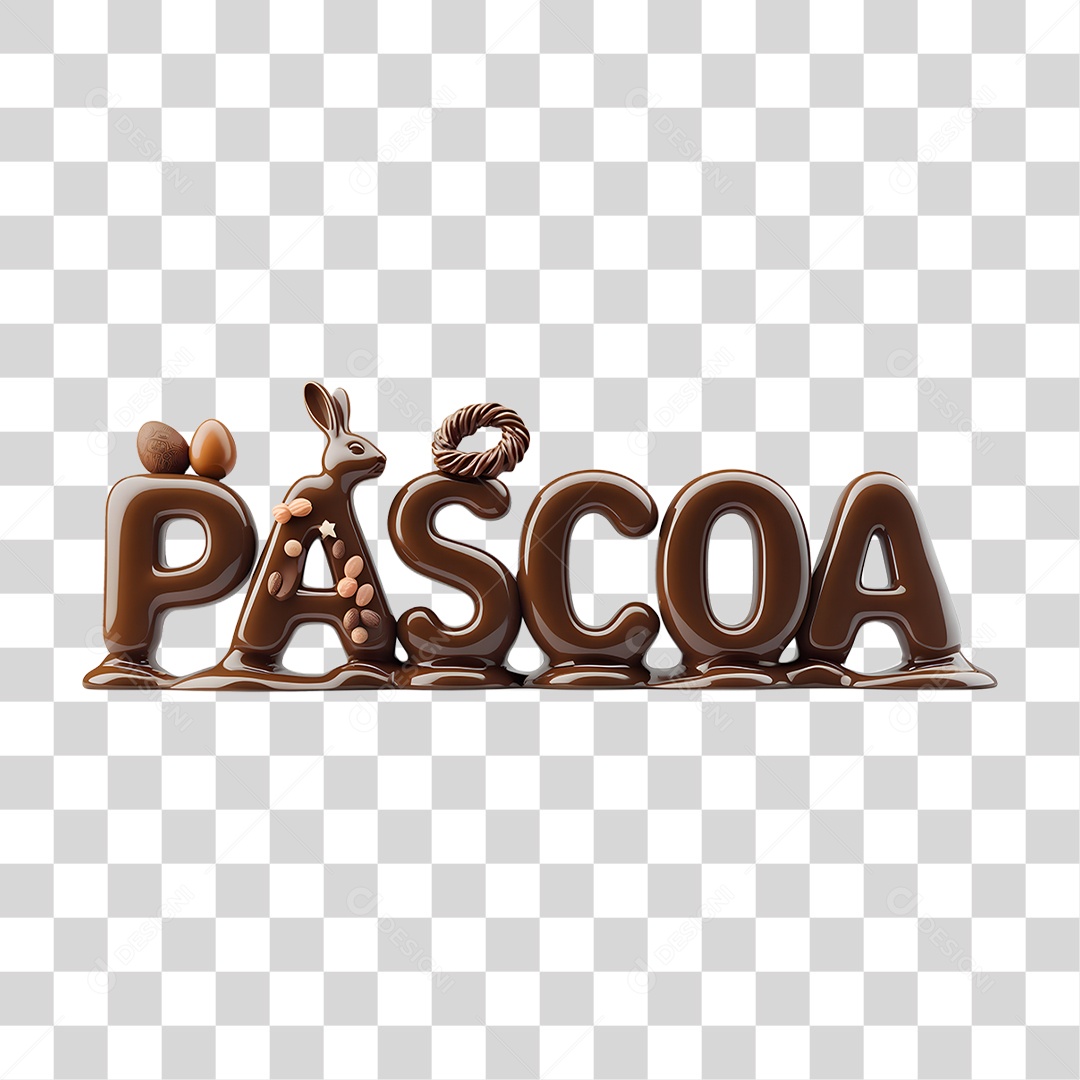 Páscoa Letras de Chocolate PNG Transparente
