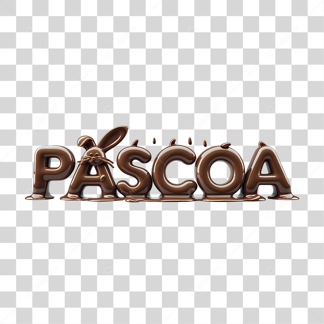 Páscoa Letras de Chocolate PNG Transparente