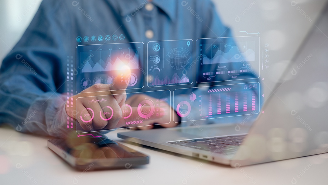 Mão tocando o cérebro da IA simbólica aprendizagem de máquina inteligência artificial