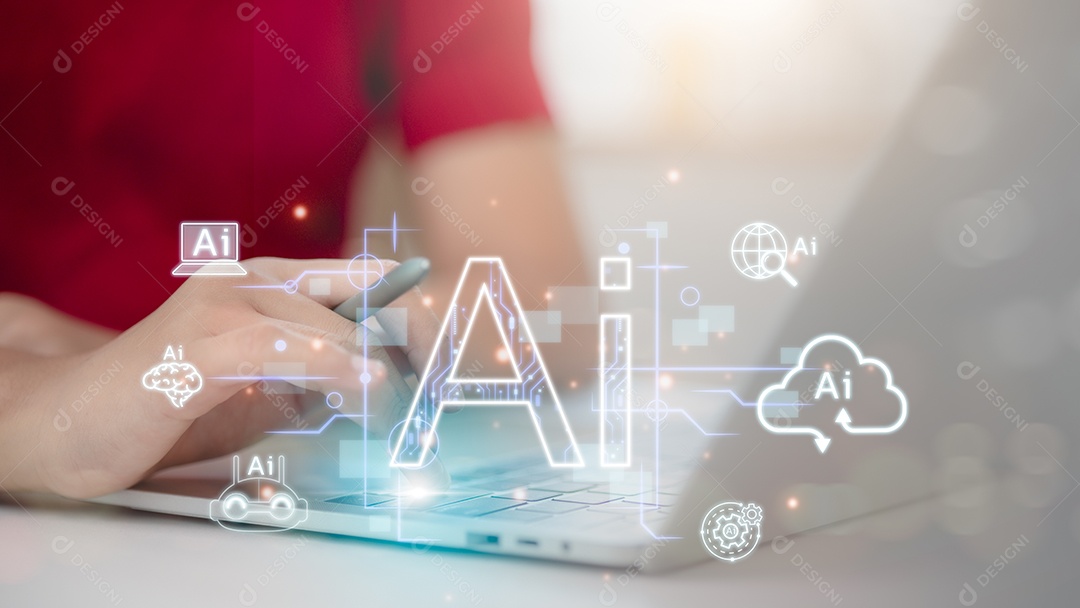 Empresário usando tecnologia IA inteligência artificial