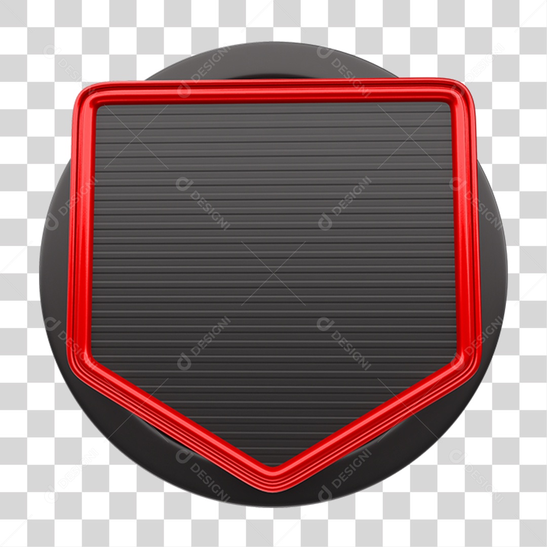 Elemento 3D Placa de Metal PNG Transparente