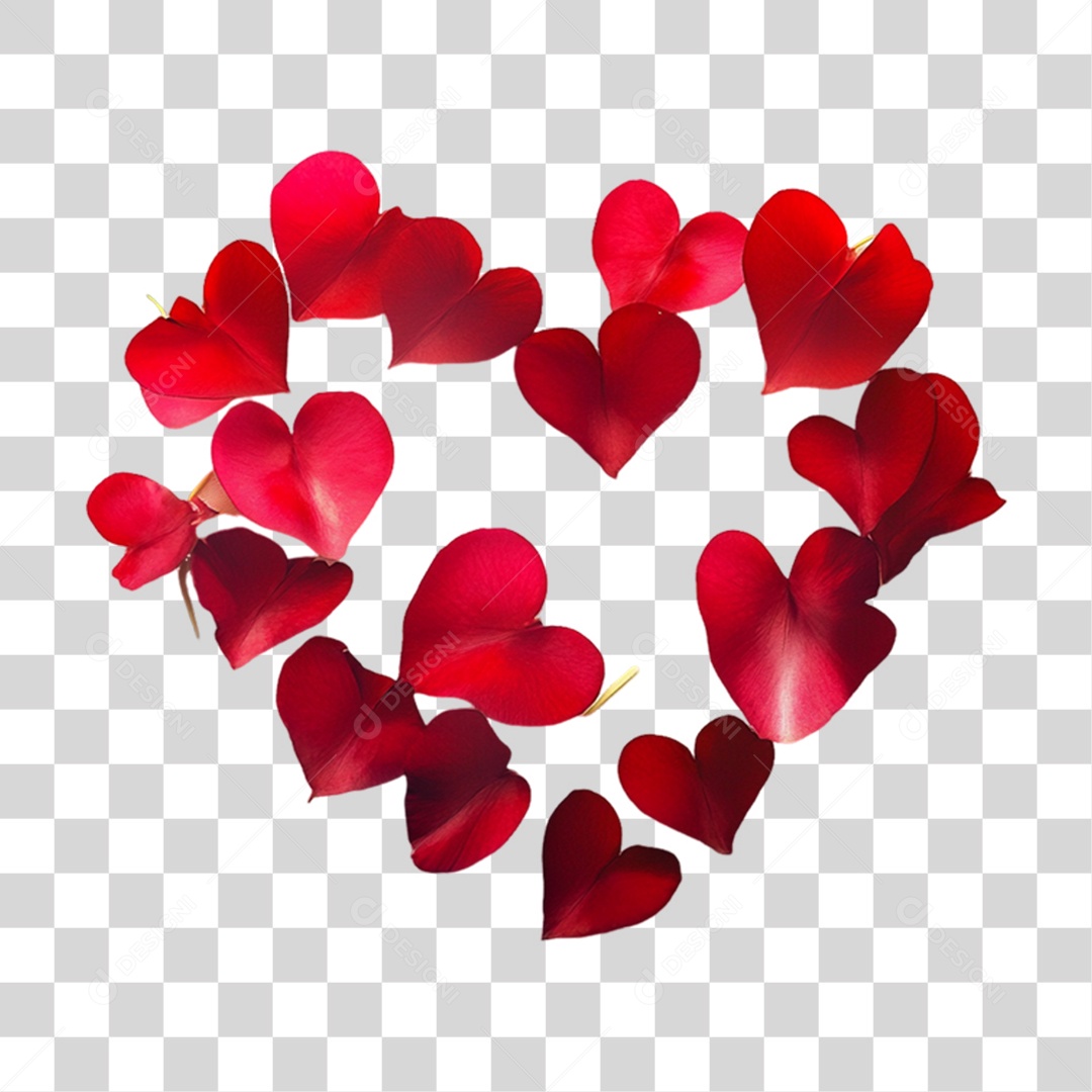 Elemento 3D Flores Rosas Pétalas PNG Transparente