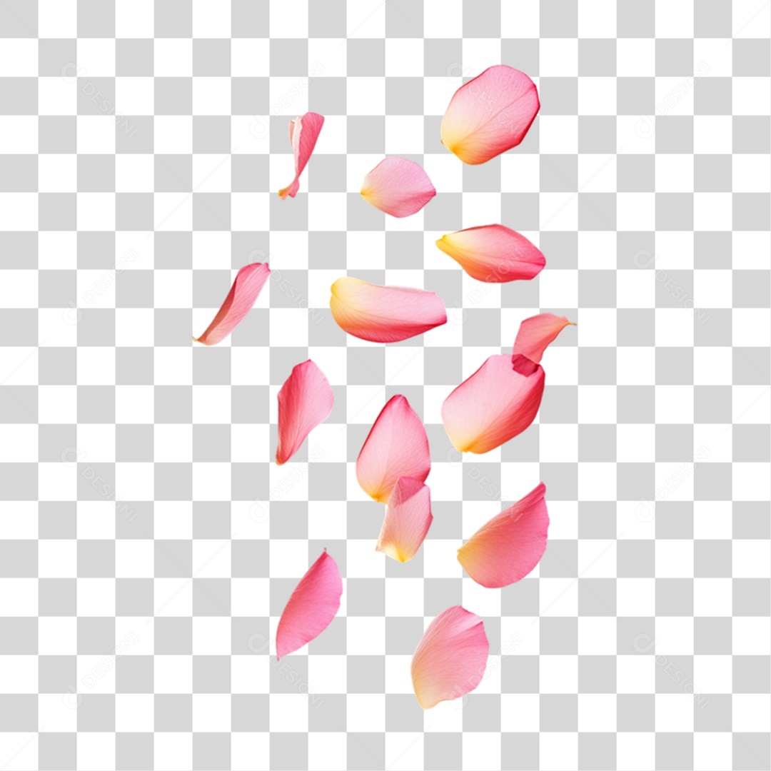 Elemento 3D Flores Rosas Pétalas PNG Transparente