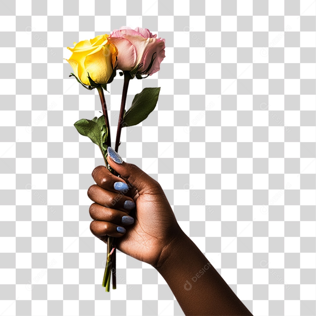 Elemento 3D Flores Rosas PNG Transparente