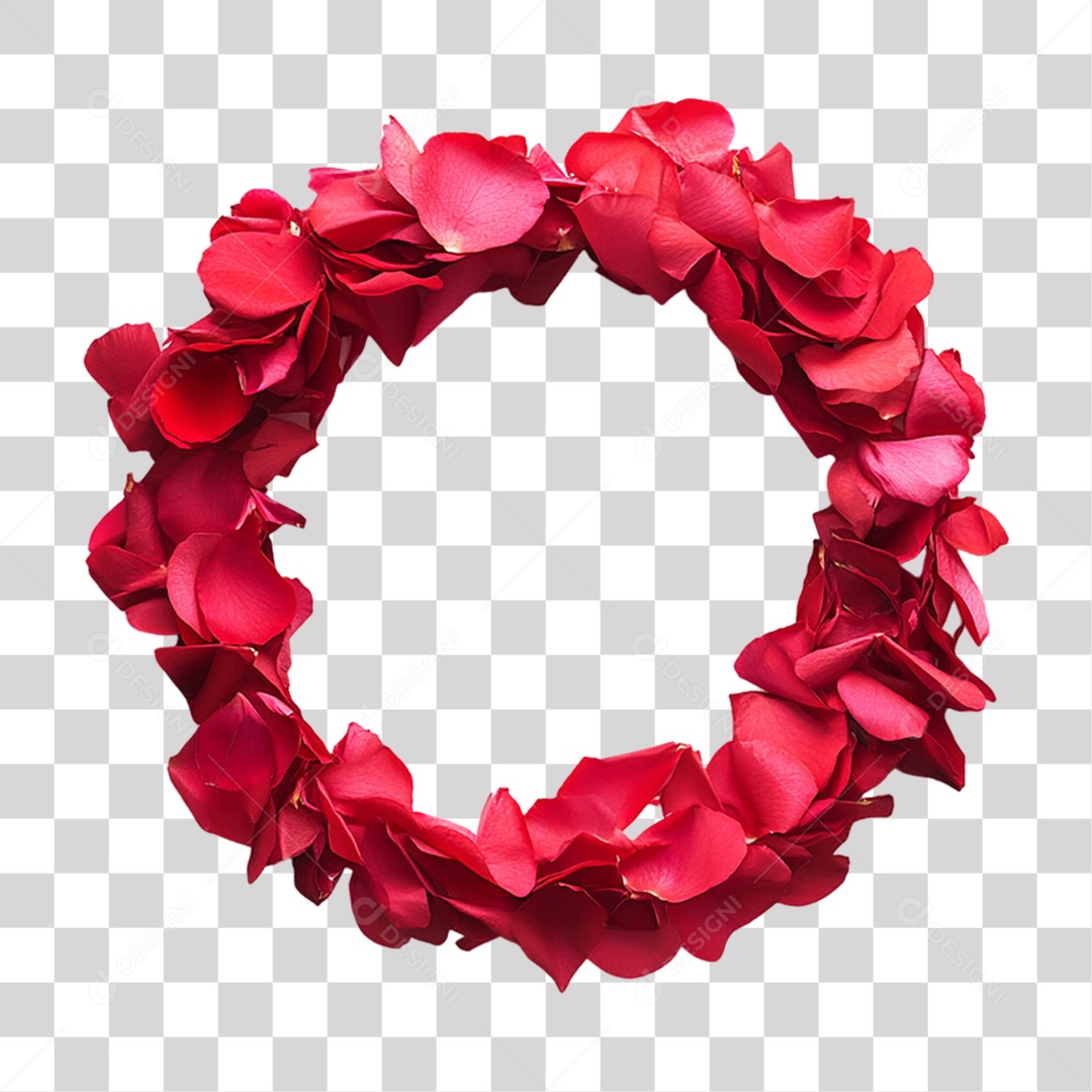 Elemento 3D Circulo de Rosas Flores PNG Transparente