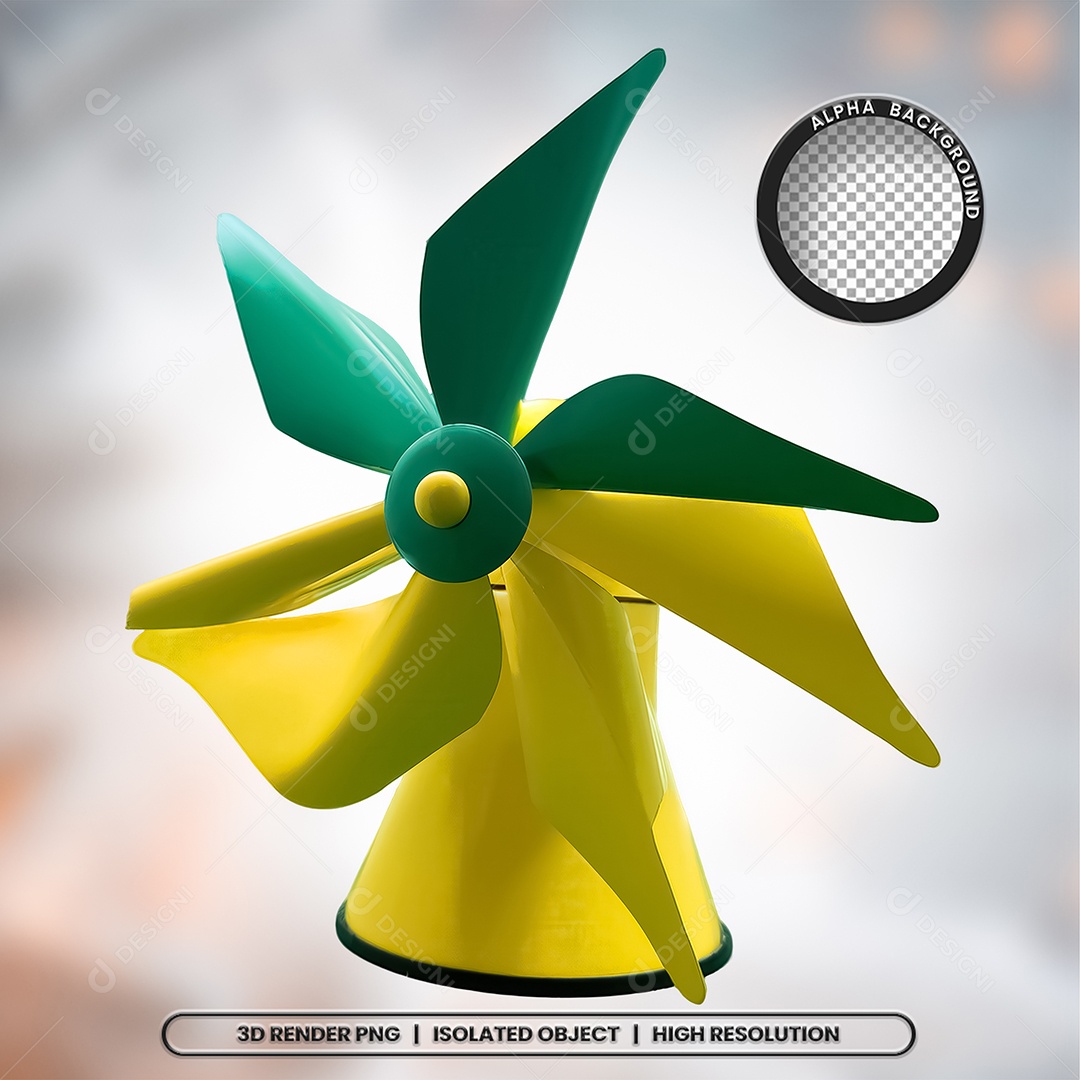 Elemento 3D Catavento Para Composição PSD
